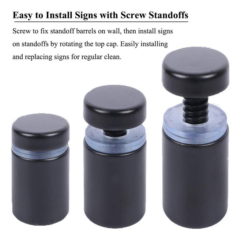 Osring 3/4 x 2 Inch Sign Standoff Mounting Hardware, Black Screw Standoffs Wall Supporting Acrylic Board, Glass Panel and Plexiglass Picture, 8 Pack - Image 3